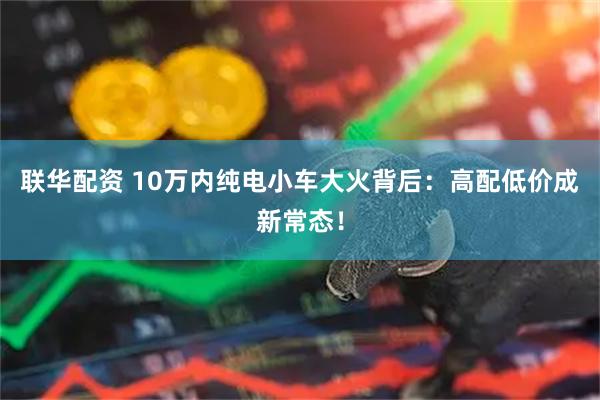 联华配资 10万内纯电小车大火背后：高配低价成新常态！